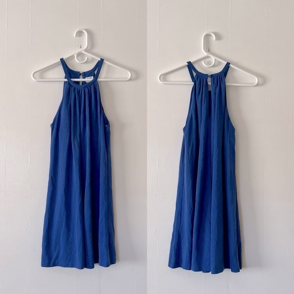 SIGRID OLSEN Blue Halter Mini Dress - Picture 1 of 5